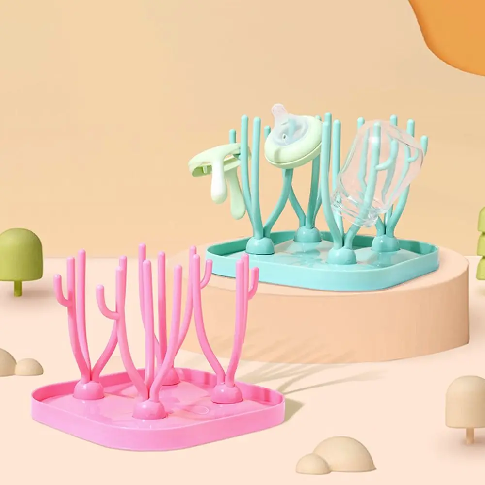 

Double Sided Cup Holder Pacifier Feeding Nipple Shelf Baby Bottle Drying Rack Tree Dryer Drainer Milk Bottles