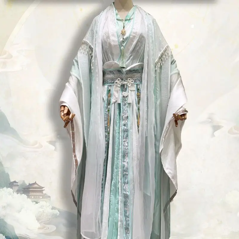 Фото Костюм для косплея TGCF Tian Guan Ci Fu: Се Лянь, Фэн Ши Цин Сюань, зеленое платье, полный комплект Ханьфу №2