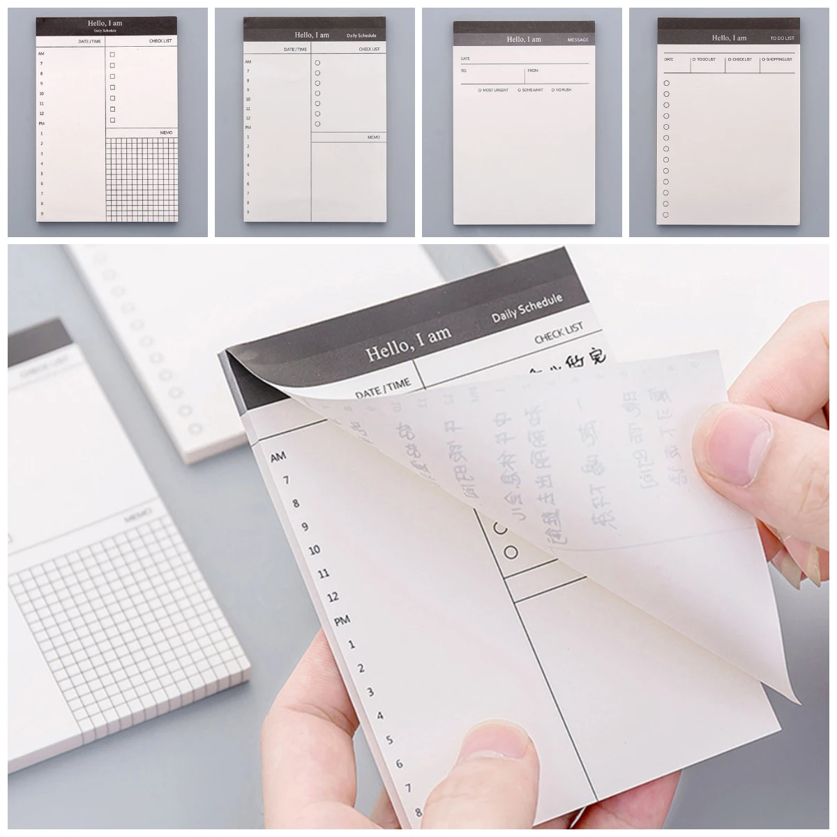 

50 Sheets Daily Planner Notepad Tearable Notepad Office Desktop Schedule Book Sticky Memo Pad Office School Stationery