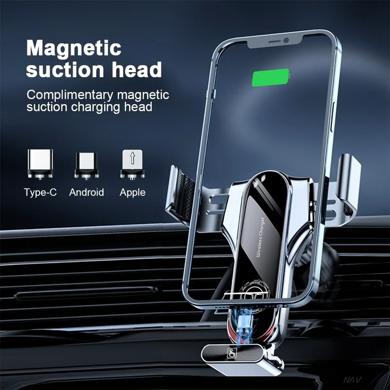 15W Magnetic Car Wireless Charger Air Vent Mount Phone Holder Stand For Phone Iphone Samsung Xiaomi Qi Induction Car Charger