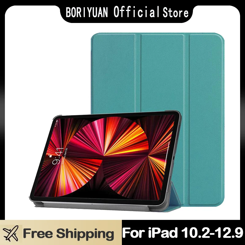 

Case For iPad Air 4 10.9 inch 2020 PU Leather Stand Cover Funda For iPad Pro 11 12.9 2021 Tablet Cover Cases Awake Sleep Case