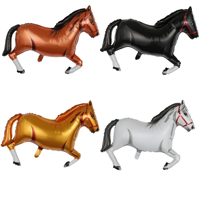 

2pcs Cartoon Animal Aluminum Film Balloon Galloping Horse-shaped Balloon Children's Toy Birthday Party Decoration Balloon