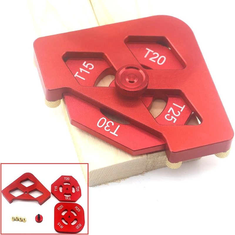 

R15-R30 T15-T30 Aluminium Radius Corners Quick Jig Woodworking Trimming Milling Circle T/R Angle Positioning Templates Tools