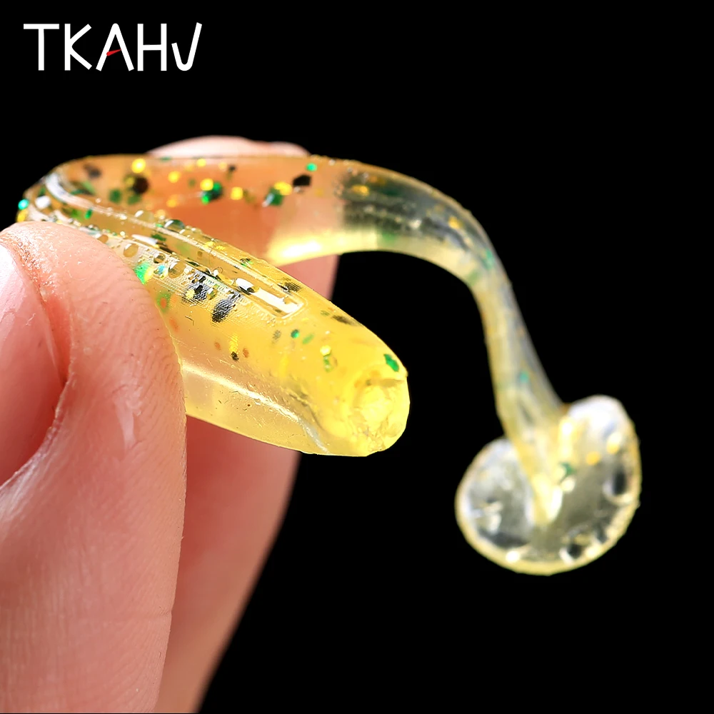 

TKAHV 20 PCS 75mm 2.1g Soft Worm Pike Fishing Lure Artificial Bait Carp Bass Shad T Tail Jigging Wobbler Silicone Swimbait Trout