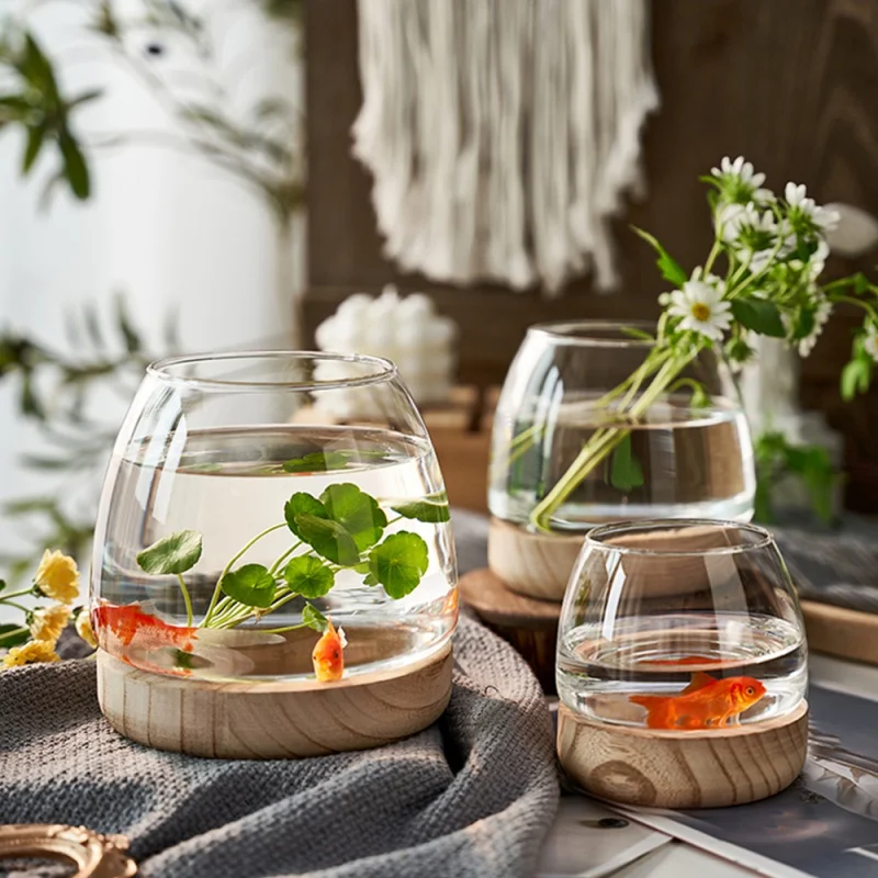 

Японская стеклянная гидропонная ваза, Современное украшение для дома, аксессуары для гостиной, настольная Цветочная композиция, прозрачна...