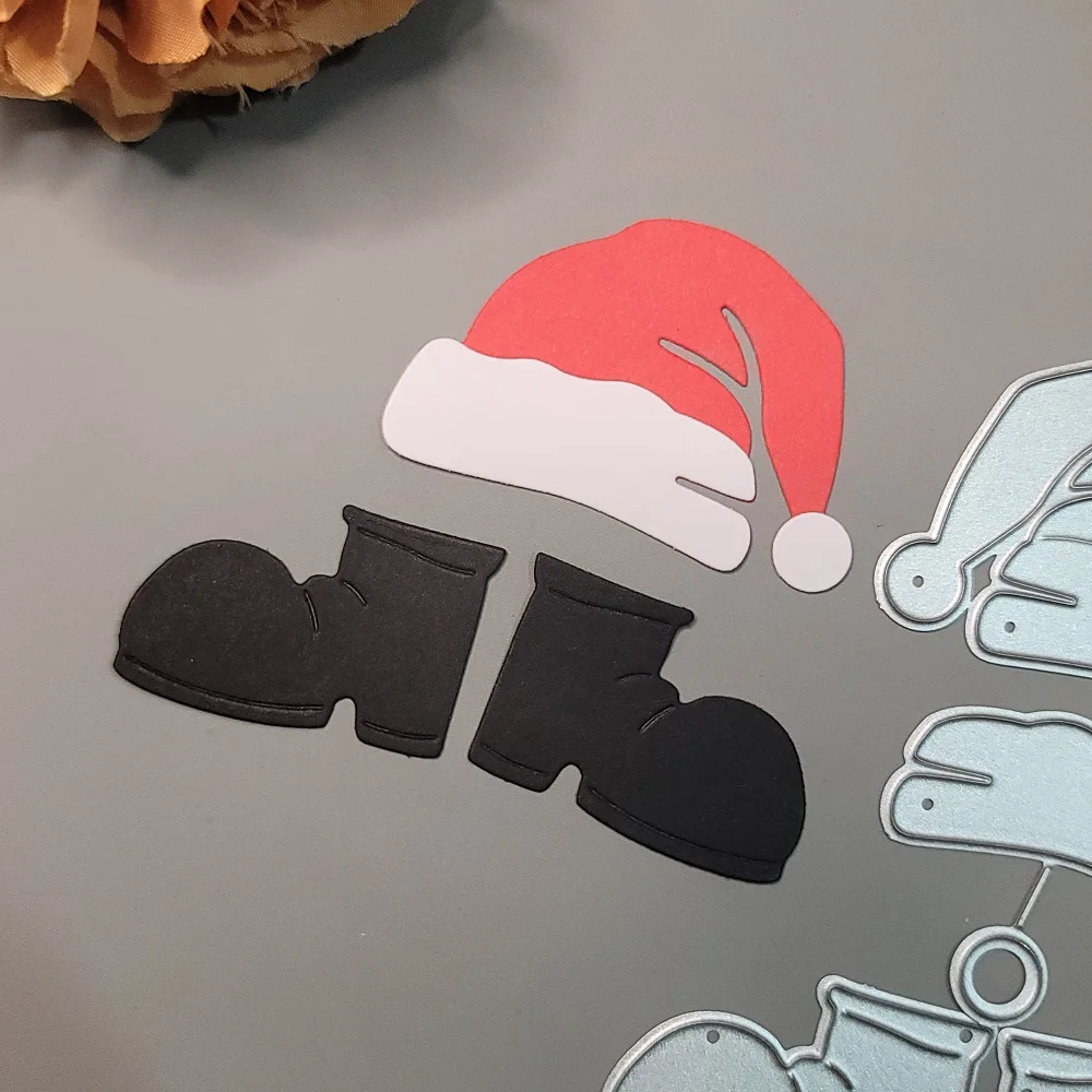

Новинка 2022, металлические Вырубные штампы в виде Санты, шляпы и ботинок