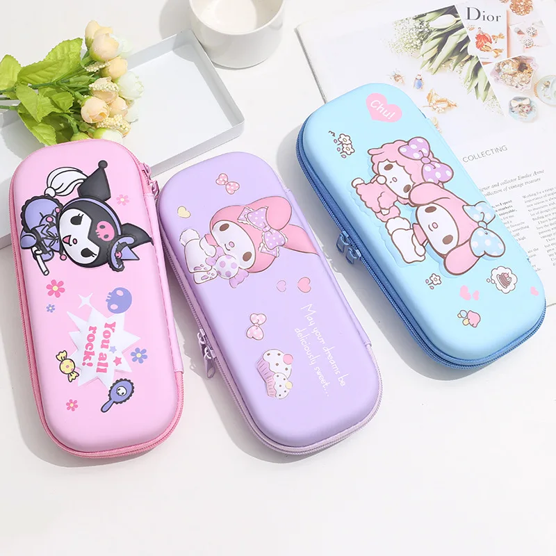 

Sanrio Kuromi My Melody EVA Pencil Case High Capacity Water Proof 3D Cartoon Cute Student Creativity Pen Bag Pen Box Stationery