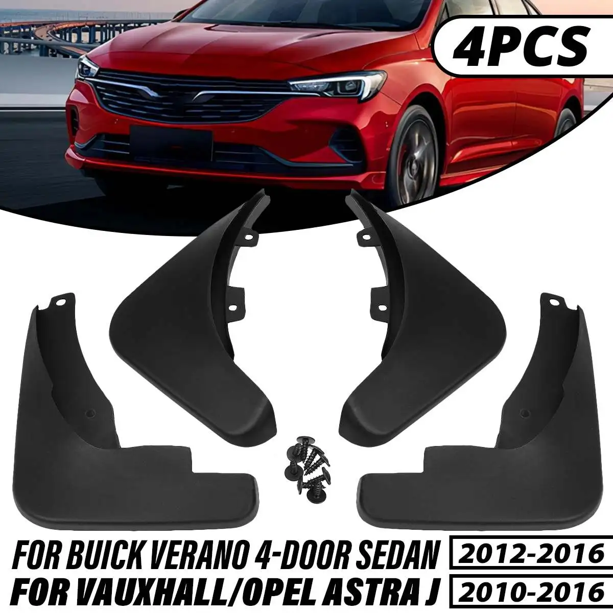 

4Pcs Car Front Rear Mud Flaps Flap Mudguard Splash Guards Fender Flares For Vauxhall Opel Astra J For Buick Verano 2010-2016
