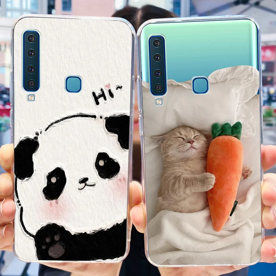 Чехол для Samsung Galaxy A9 2018 задняя крышка с милым рисунком прозрачный силиконовый
