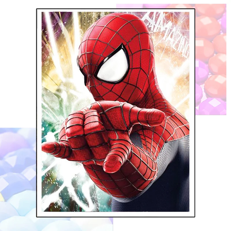 

Алмазная живопись «Человек-паук» с мотивом Marvel, мозаика из фильма, картина для рукоделия, полная Алмазная вышивка стразы, вышивка крестиком,...