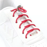 24 colors no tie shoelaces round for sneakers elastic shoe laces metal spring lock child aldult lazy shoelace shoe accessories