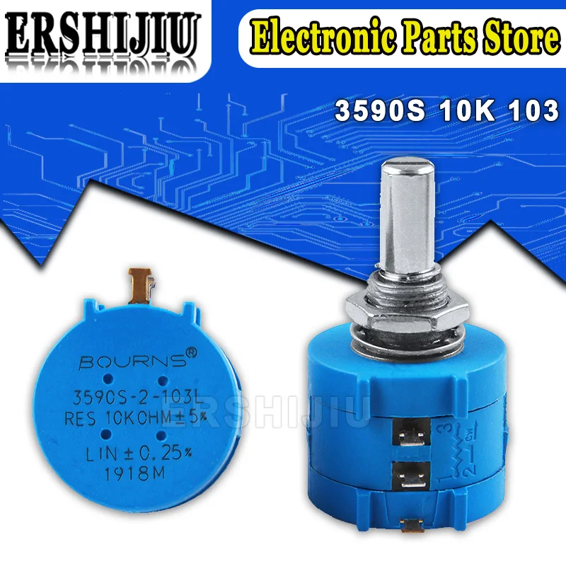 1 шт. прецизионный многооборотный потенциометр 3590S-2-103L 3590S 10K Ohm 10 колец