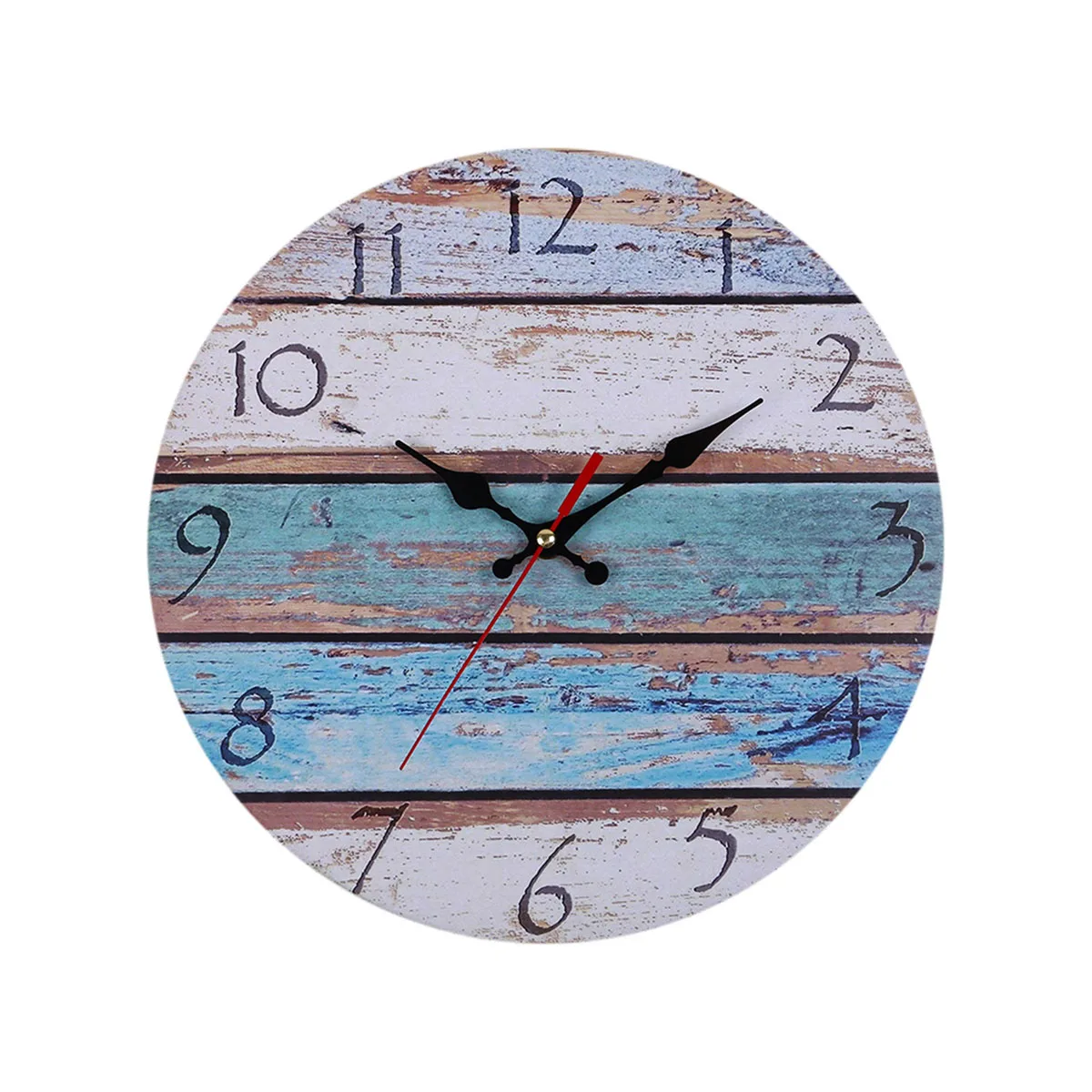 

Wooden Silent Non Ticking Wall Clock Vintage Country Style Round Battery Operated Wall Clock Home Decor Wooden