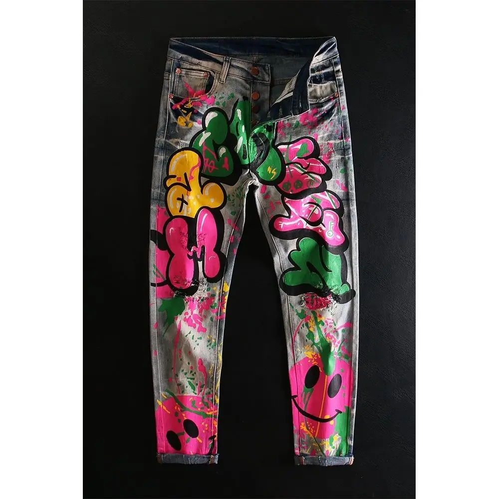 Европейские и американские индивидуальные нарисованные смайлики мужские Модные