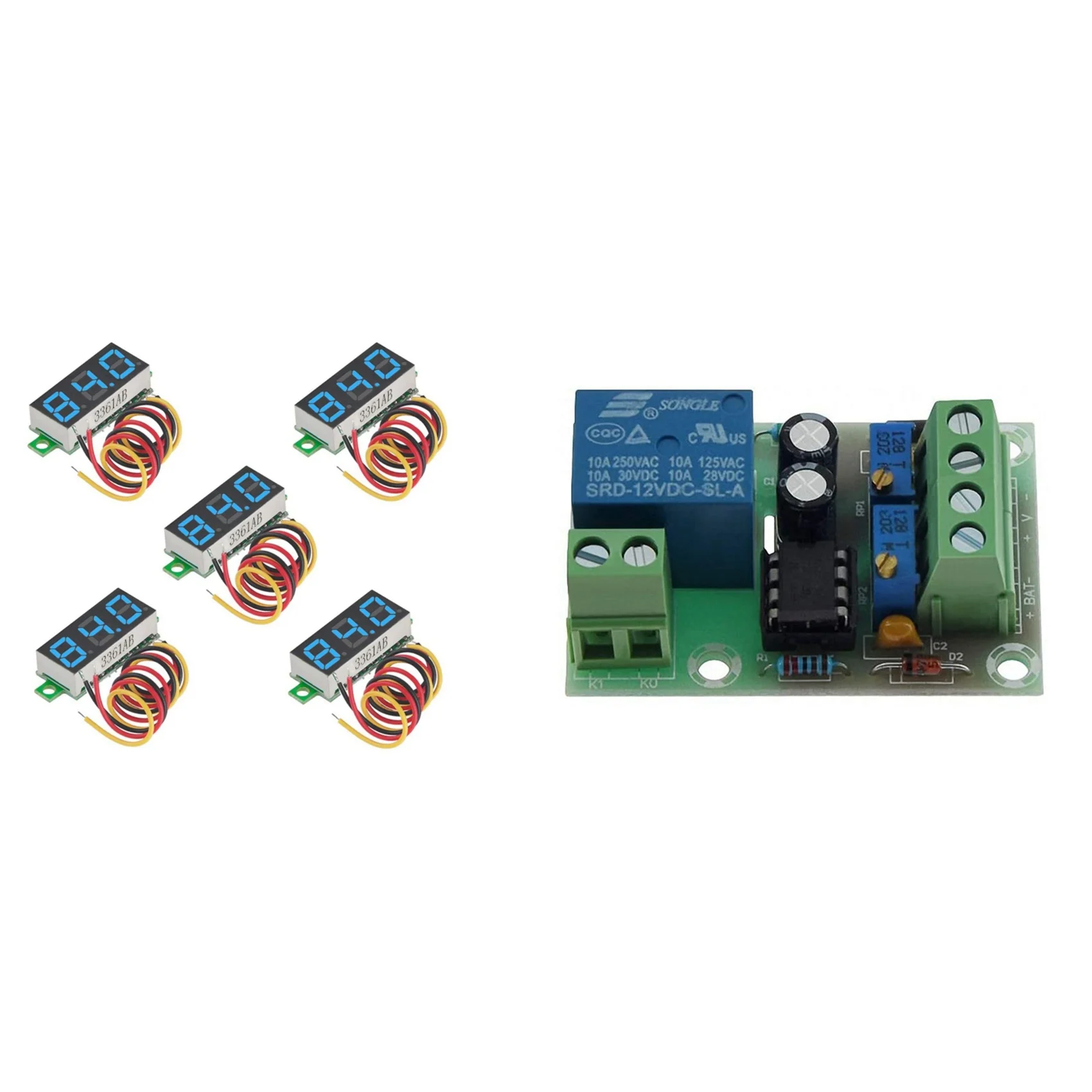 5 шт. цифровой мини-вольтметр постоянный ток 0-100 в