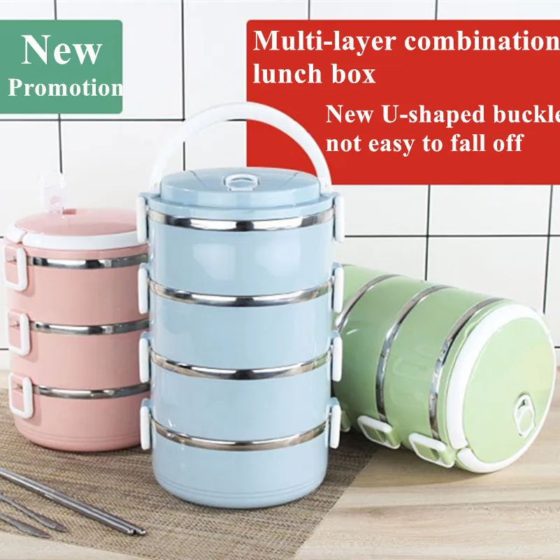 Новый 4-слойный изоляционный Ланч-бокс из нержавеющей стали термо-бокс контейнер
