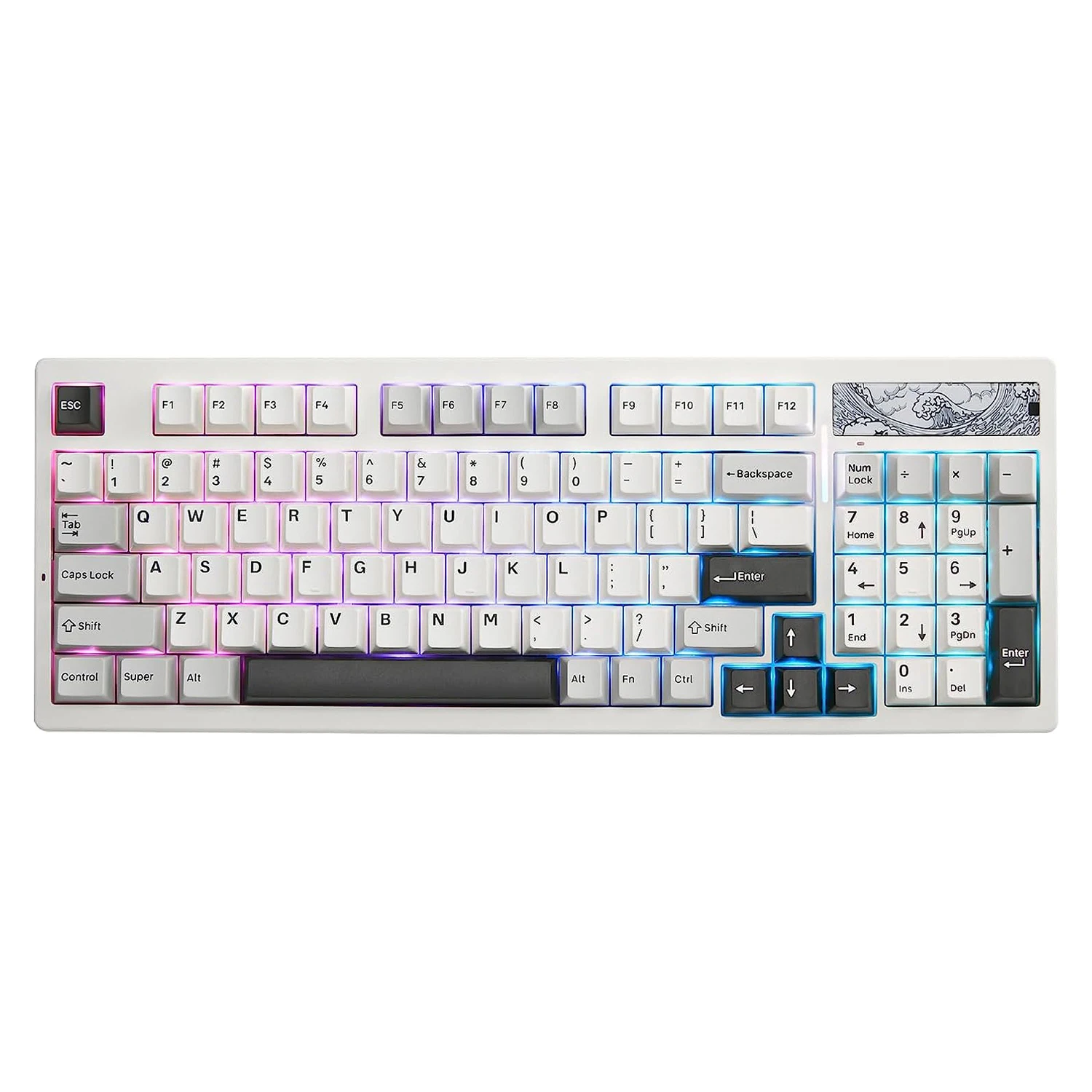 YUNZII Keynovo IF98 Pro Vintage White 98-Key 96% 1800 Layout Tri-Mode Wireless Bluetooth Hot-Swap Gasket Mechanical Keyboard