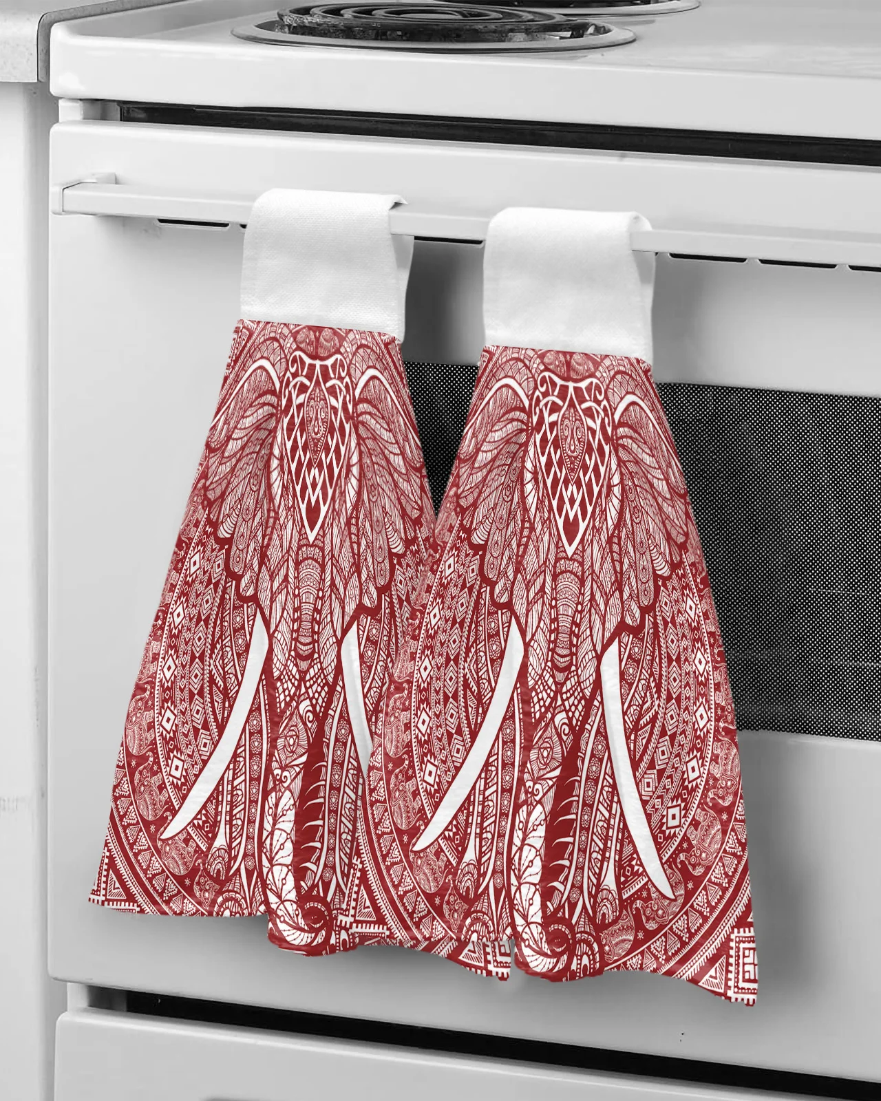 

Красное Полотенце с мандалой в богемном стиле, ручное полотенце на заказ, впитывающее подвесное полотенце, домашние кухонные салфетки, салф...