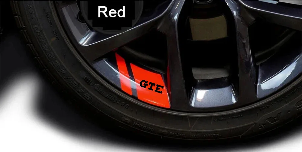 6x Светоотражающие виниловые наклейки на обод колеса автомобиля для Volkswagen GTE VW GOLF 3 5 7 8 GTI Jetta Tiguan Passat Tayron Touareg