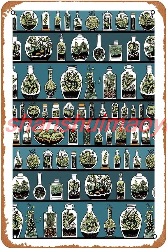 Бутылки для террариума металлические вывески Decoracin винтажные жестяные 12x8 дюймов