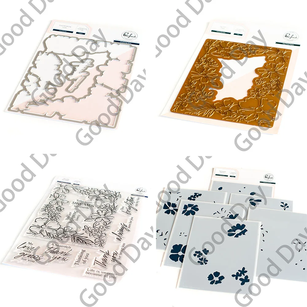 

Floral Border New Cutting Dies Hot Foil Stamps Stencil Scrapbook Diary Decoration Embossing Template Diy Greeting Card Handmade