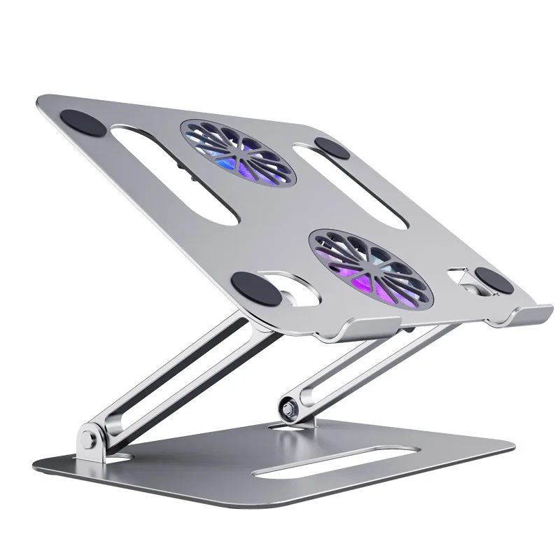 

Foldable Laptop Tablet Stand with Cooling Fan Heat Dissipation Aluminum for Desktop MacBook Air Pro Stand Notebook Holder Cooler