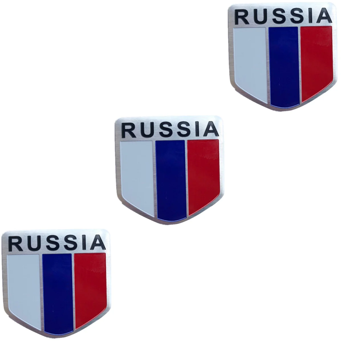 

Set 3 Car Bumper Decor Metal Stickers National Flag Aluminum Alloy France