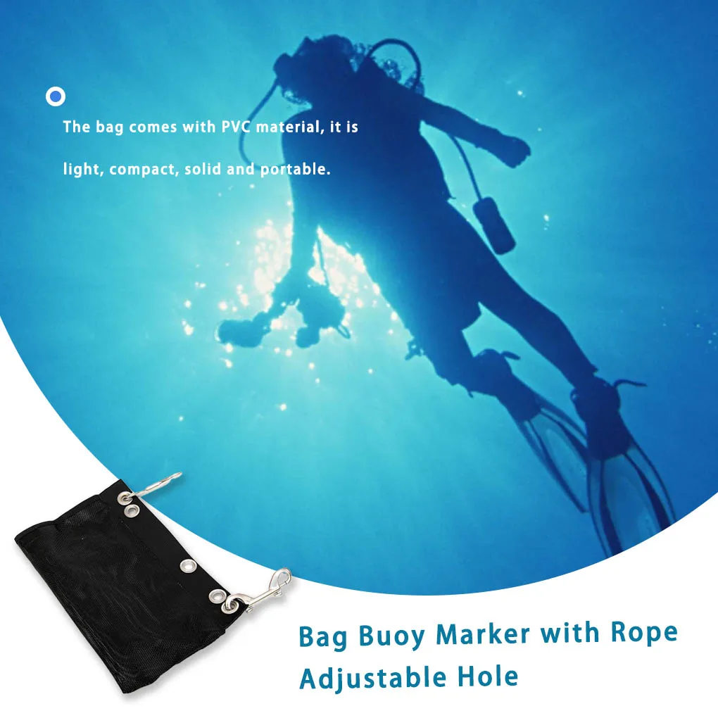 

Bag Marker with Rope Adjustable Hole Bags Lightweight Compact Durable Packet Storage Easy to Use for Diving Snorkeling