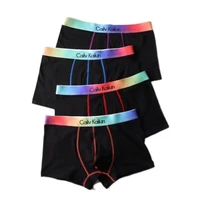 mens underwear rainbow color waist design boxer breathable comfortable daily pure cotton panities