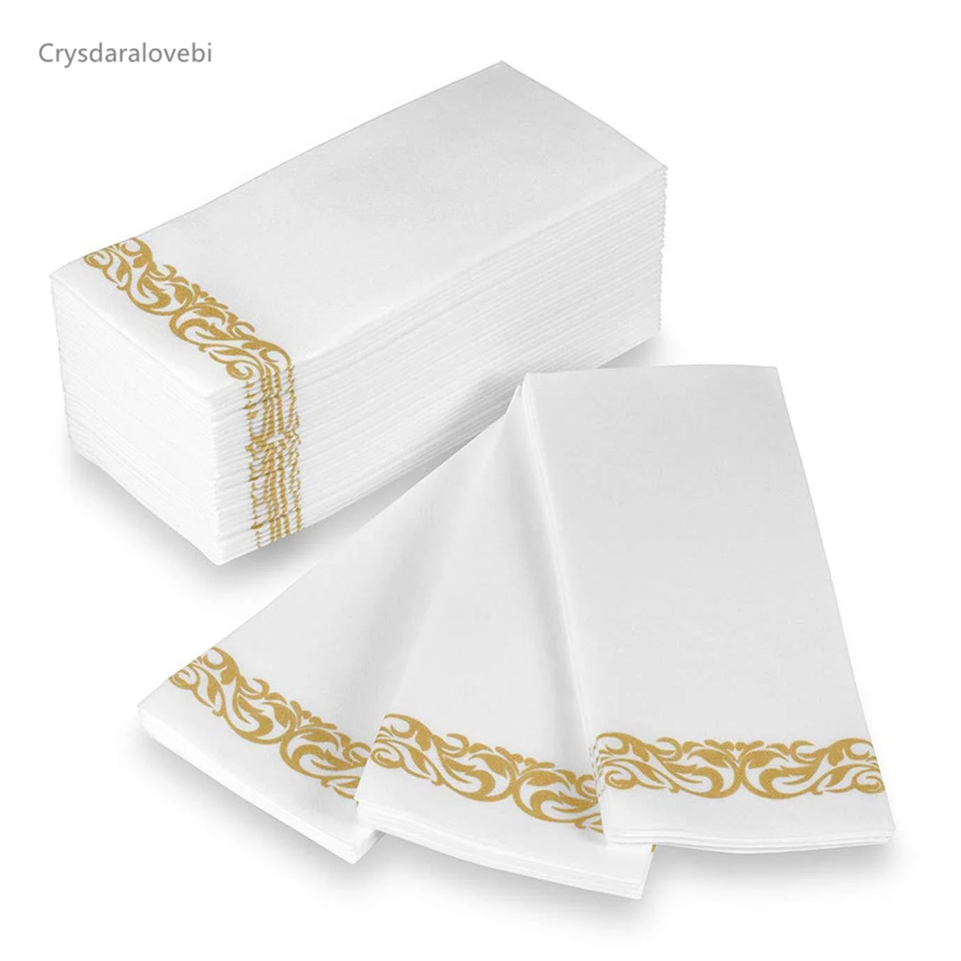 

Disposable Hand Towels Table Paper Napkins Elegant Tissue White Foil Gold Birthday Party Decor Wedding Napkin serviette