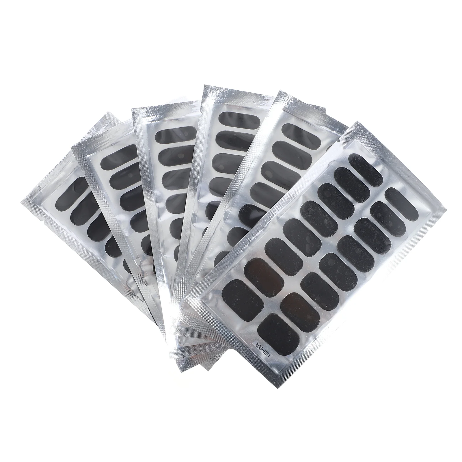 

6 Sheets Nail Polish Stickers Black Color Nail Polish Strips Manicure Decal