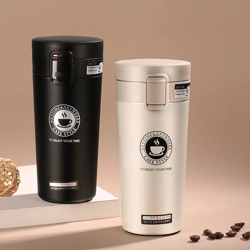 

380ml Double Stainless Steel 304 Coffee Mug Leak-Proof Thermos Travel Thermal Cup Thermosmug Water Bottle For Gifts