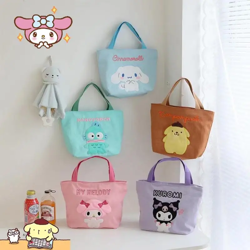 

Pompompurin Студенческая мультяшная сумка для ланча, портативная утолщенная вместительная милая сумка для хранения в форме сердца для девочек, офисных работников