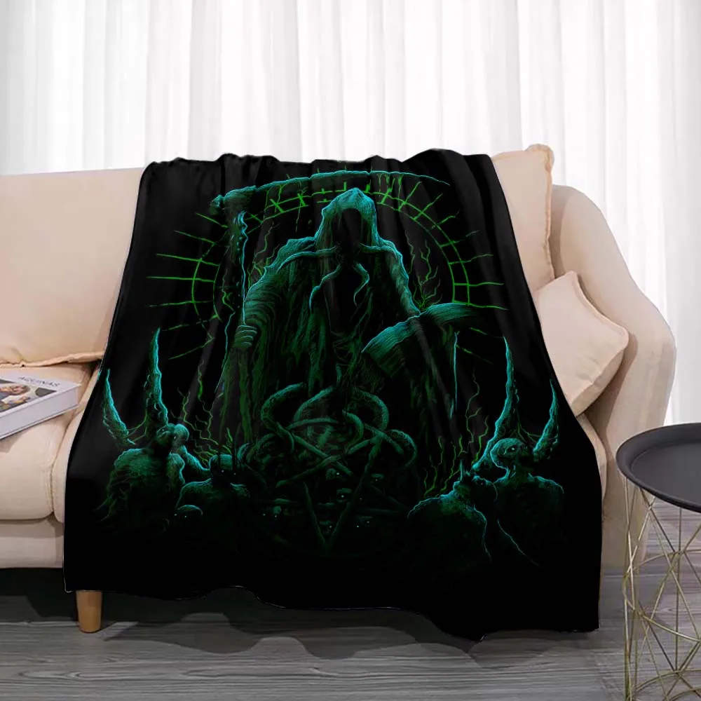 

Satan Demon Evil Throw Blanket Horror Soft Flannel Blankets All Season Warm Blanket Bed Sofa Camping for Adult Gift Evil Monster