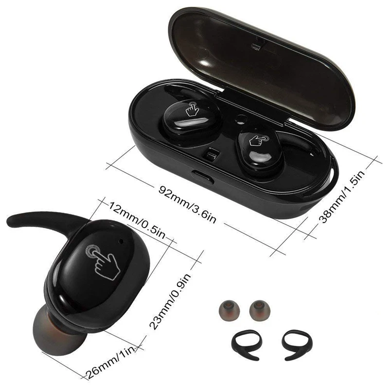 

TWS Wireless Headphones Bluetooth Earphones Touch Control Sports Earbuds Microphone Works On All Smartphones Music Headset