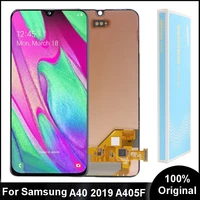 original 5 9amoled lcd for samsung a40 lcd 2019 a405 a405f display touch glass screen digitizer assembly with frame replacement