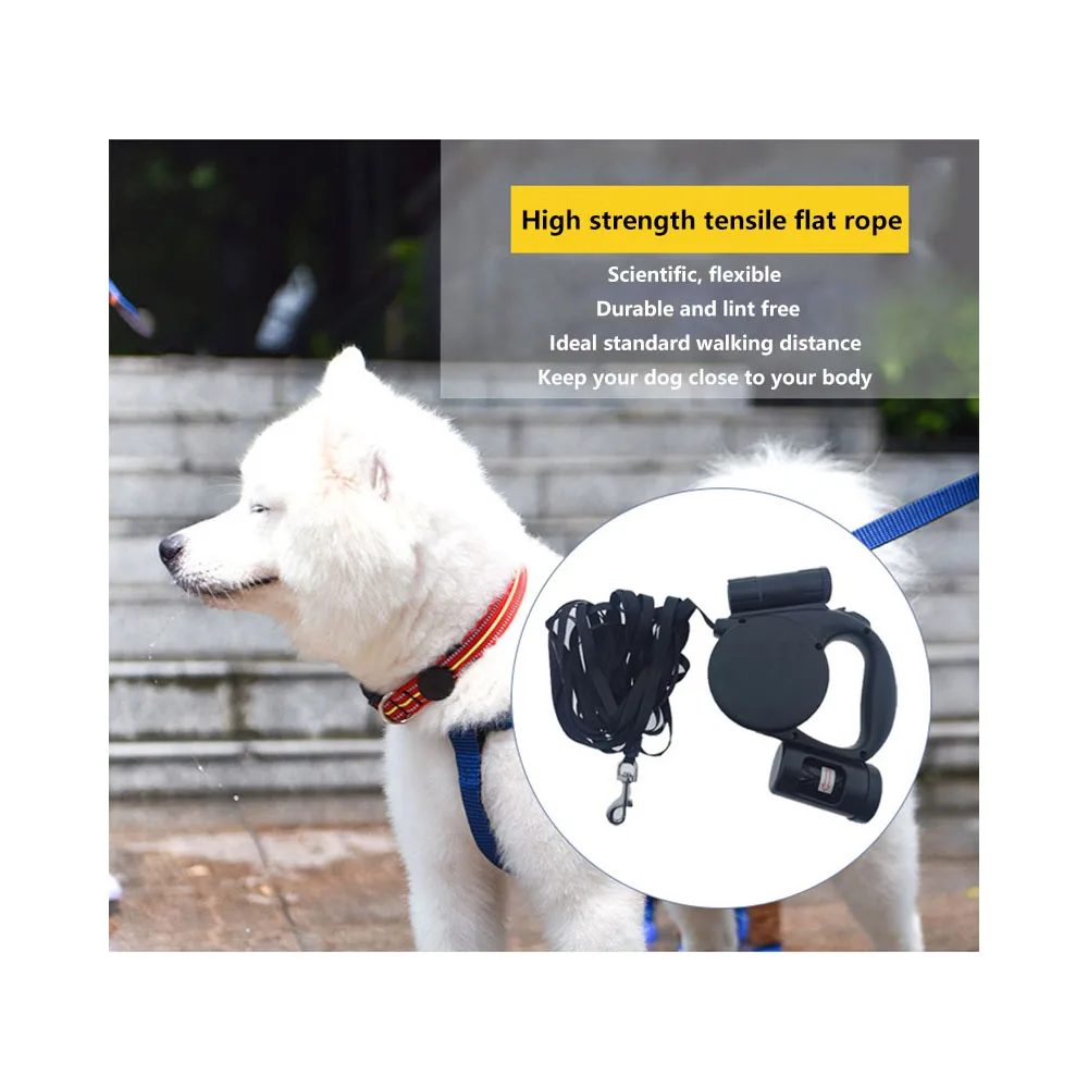 

Pet traction rope is suitable for all types of dogs, large, medium and small. 5m telescopic durable traction rope guide rope