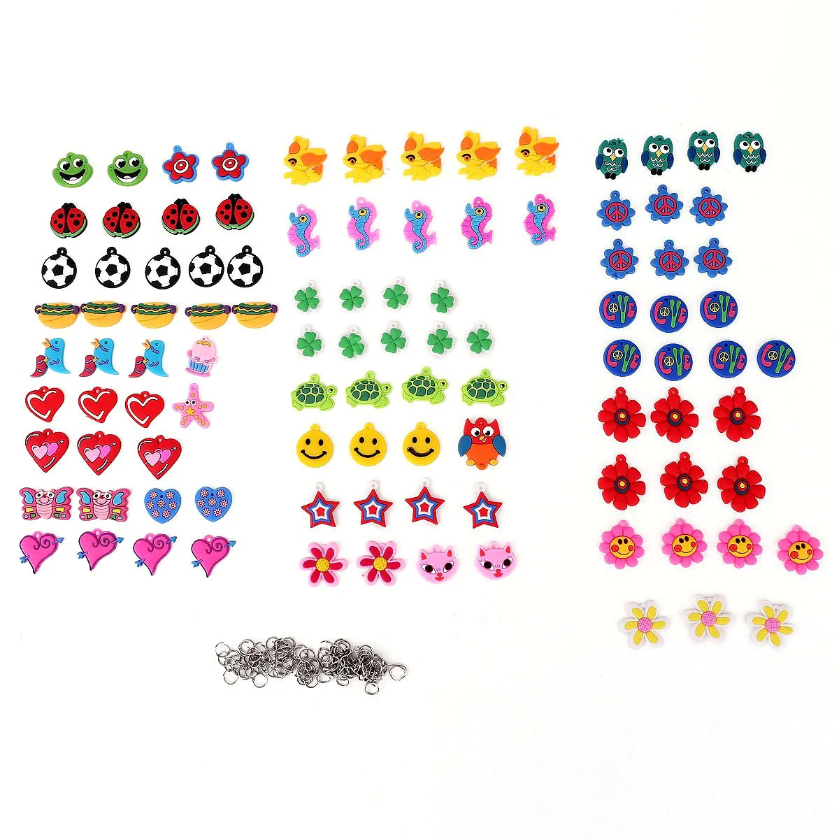 

A Set of 100pcs Mixed Pretty Dolls Pendants Charms for DIY Rubber Bands Bracelets (Random Color & Pattern)
