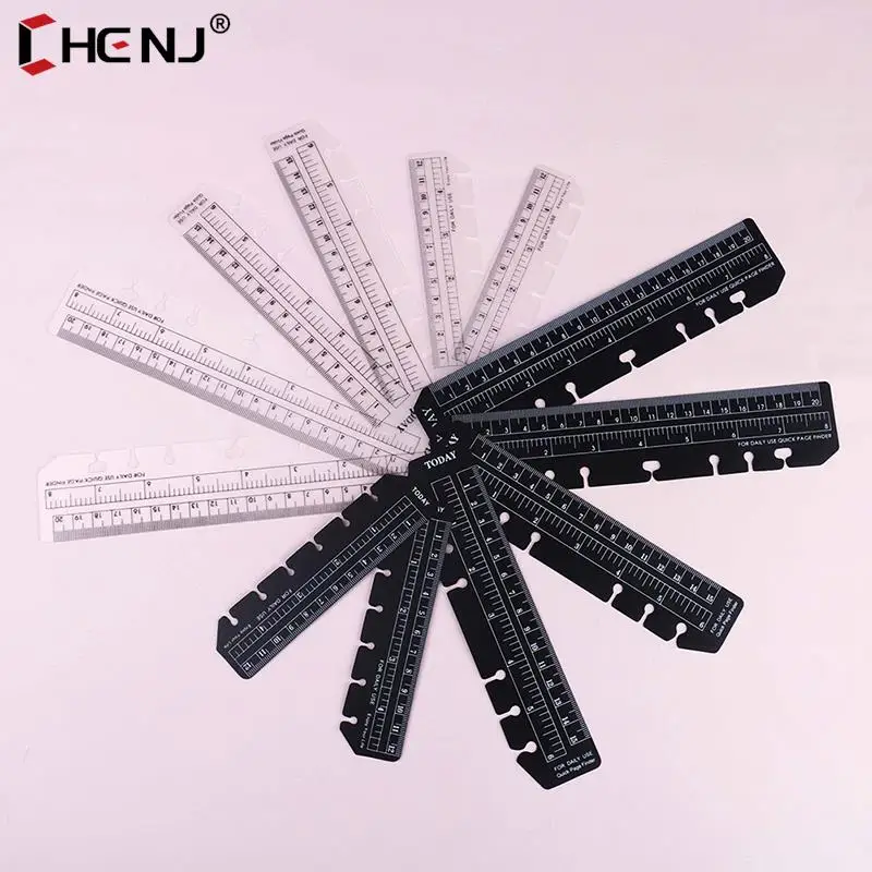 

2pcs/lot Bookmark Rulers PP 6 Holes Ruler For Binder Planner Notebooks Office School Index Ruler Bookmark Notebooks Accessories