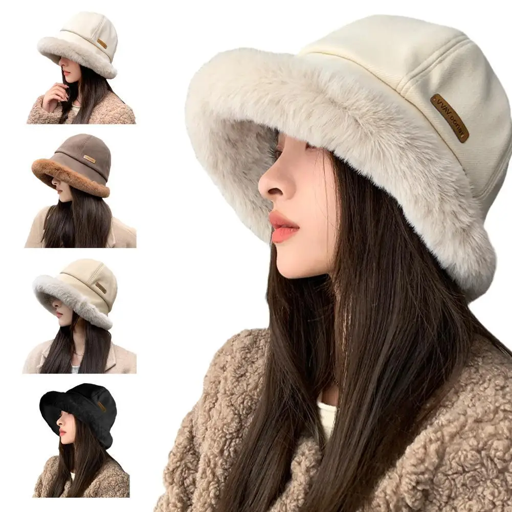 

Winter Plush Ear Protection Hat Soft Warm Comfortable Earmuff Cap Thickened Fluffy Ski Cycling Bonnet Women Clothing Accessories