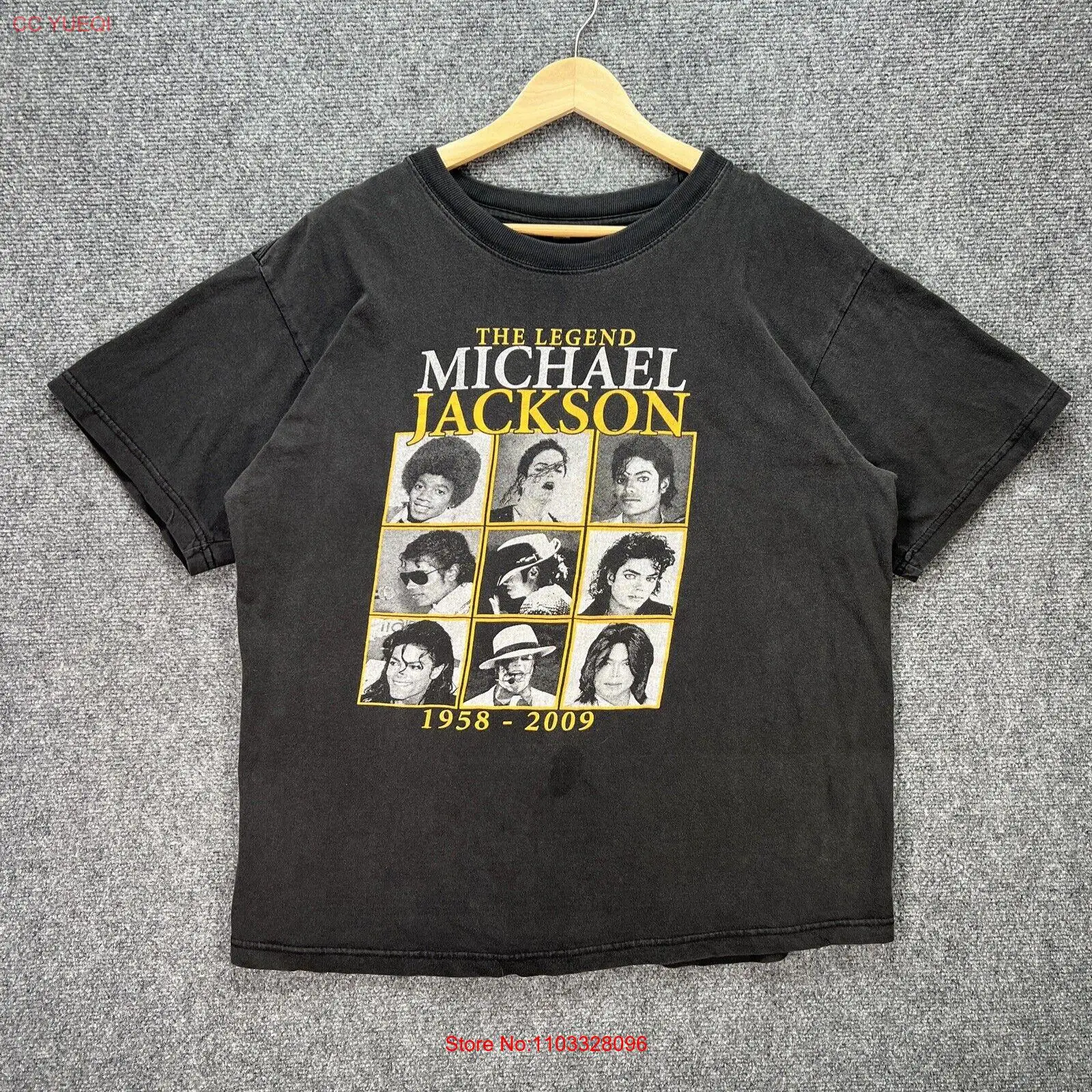 Винтажный брикет Майкла мужской большой черный Y2K музыкальный портрет короля поп