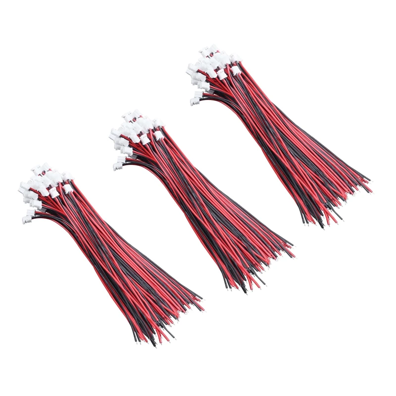 

150Pcs Mini JST 2.0 2P Male Connector Wires Cables