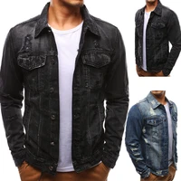jacket mens spring and autumn new european size mens denim ripped beggar jacket mens fashion casual