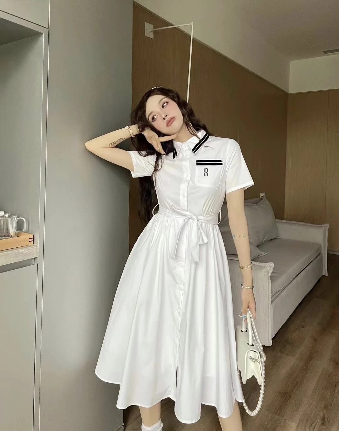 

2022 new women fashion white dress high-end quality dress luxury ladies dresses