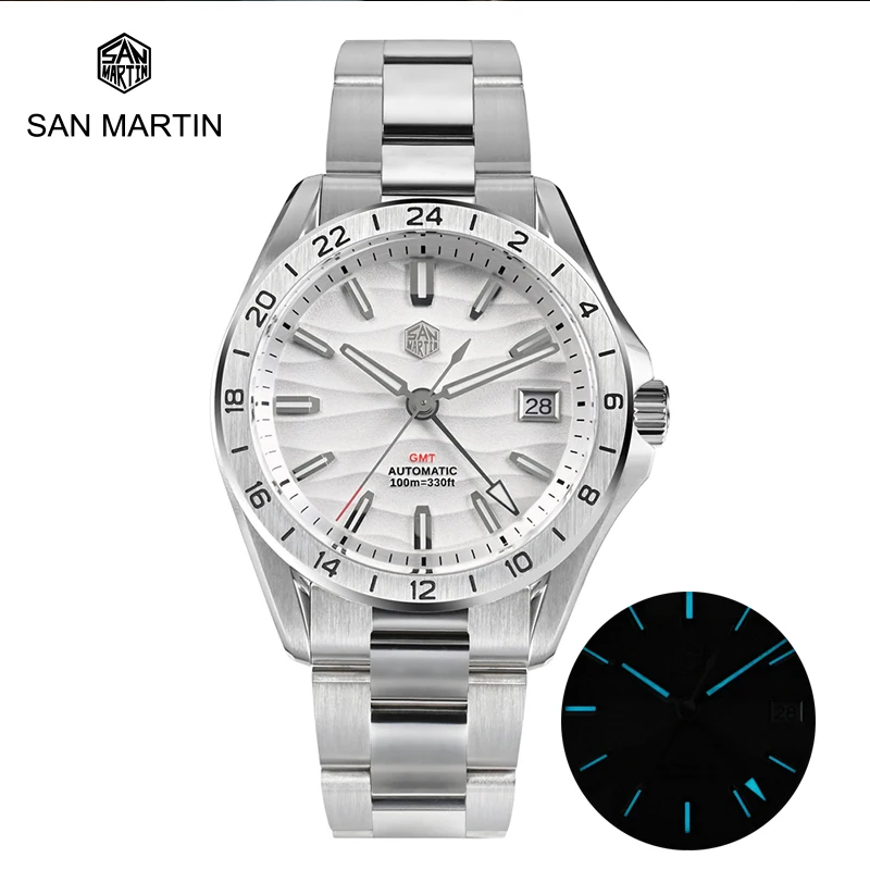 

Часы San Martin Мужские механические с сапфировым стеклом, 39 мм, 100 м