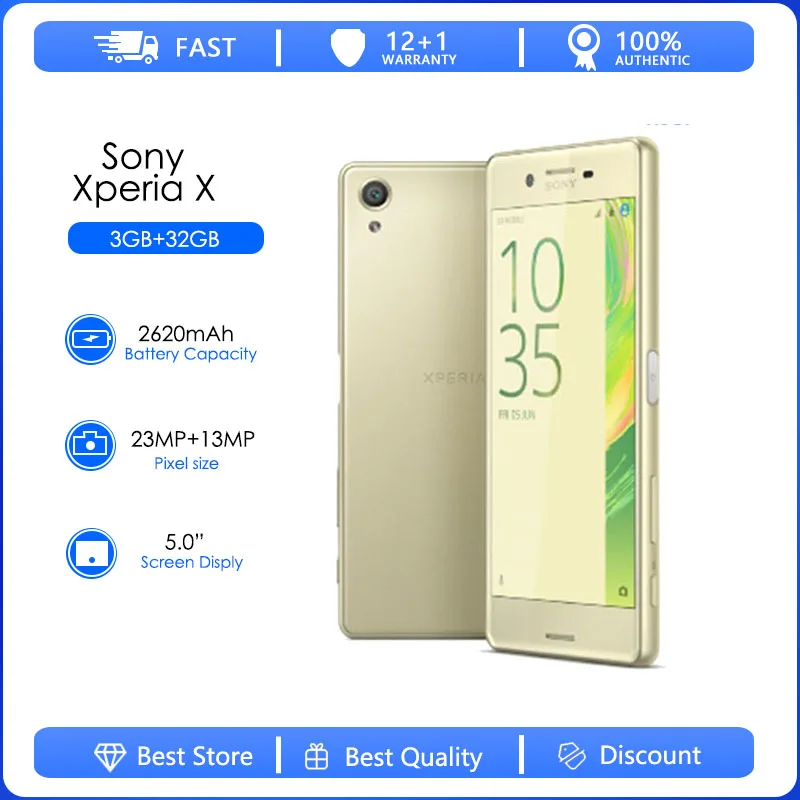 Оригинальный разблокированный сотовый телефон Sony Xperia X F5121 Восстановленный 5 0