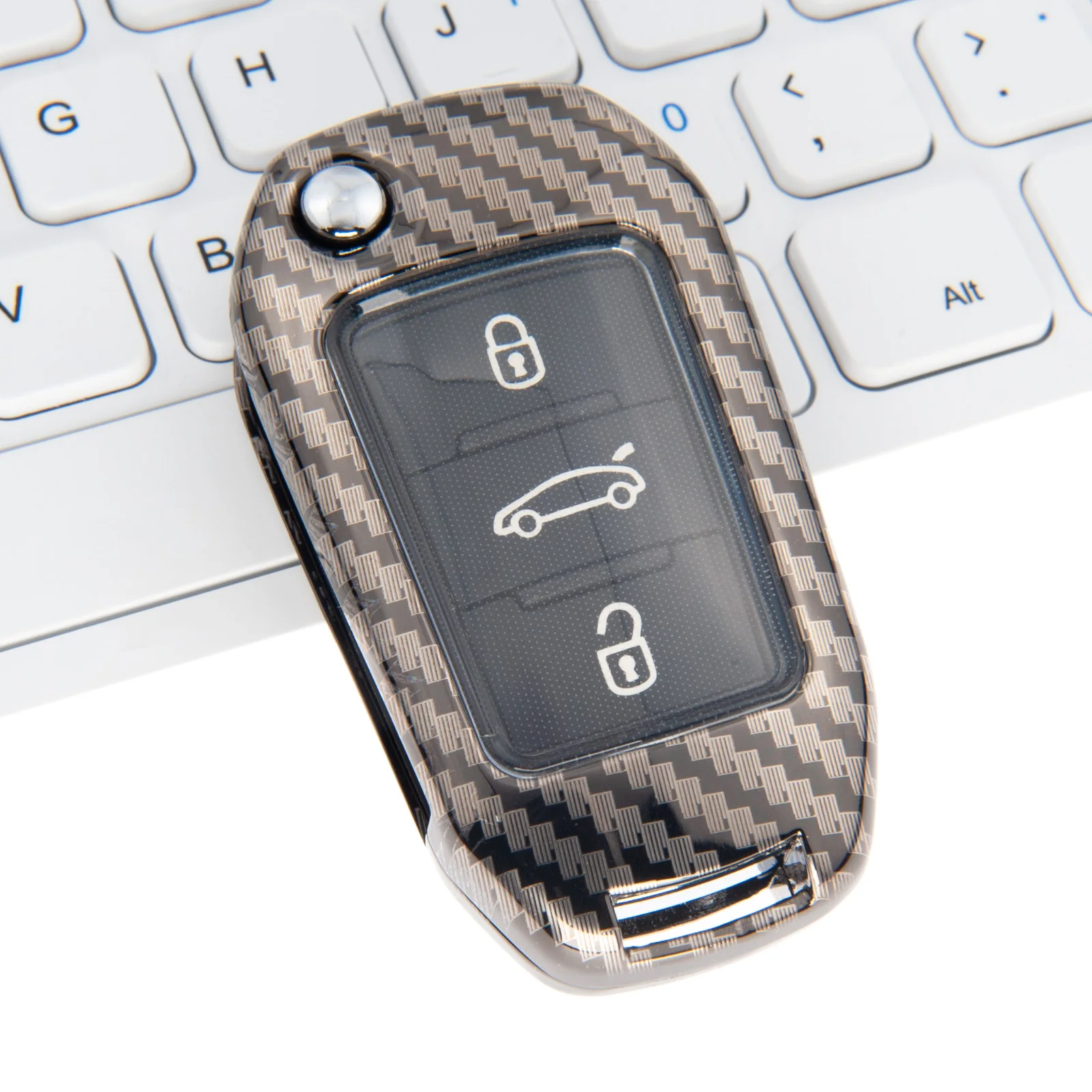 

Metal Carbon Fiber Car Flip Key Fob Case Cover For Peugeot 208 301 308 508 2008 3008 5008 Citroen C3 C5 Aircross C4 Cactus