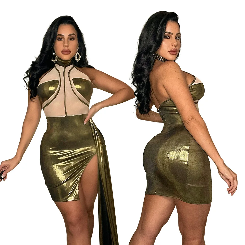 

Dresses For Women 2023 Elegant Clothing Dress Maxi Korean Style Boho Long Summer Vintage Hanging Neck Fashion Irregular