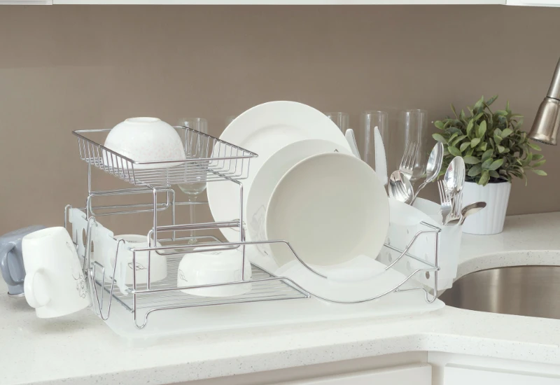 

Chrome Plated Steel 2 Tier Dish Drainer