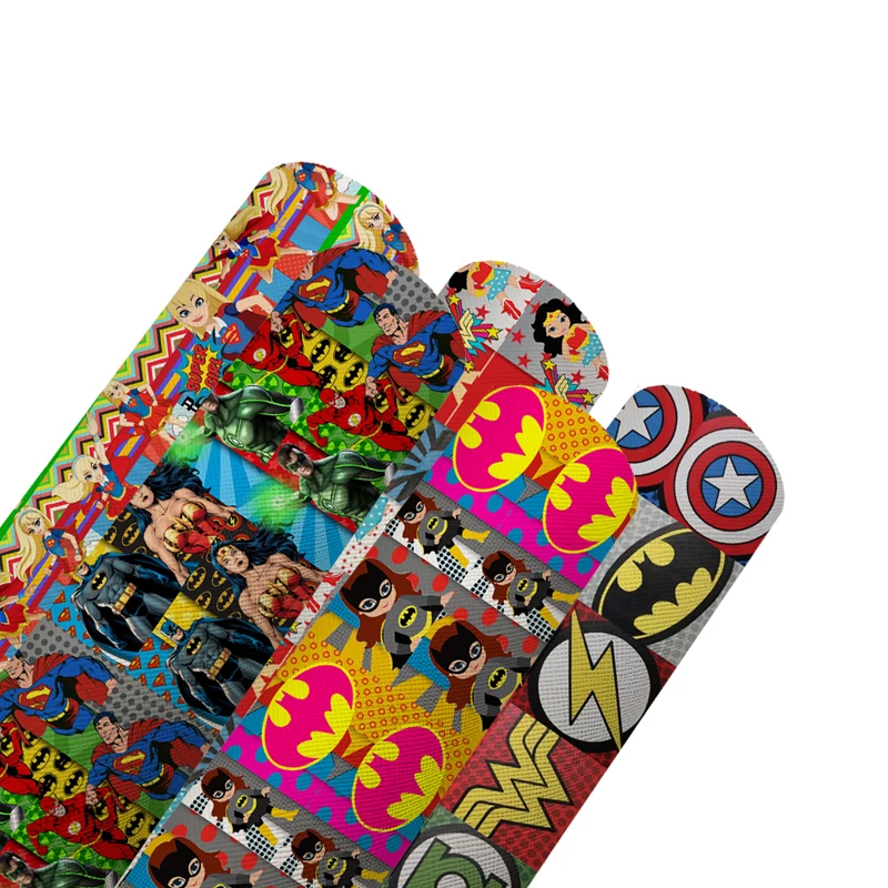 

Рулон искусственной кожи супер героя с мультяшным принтом 20*134 см, сумка «сделай сам» и бант из материала QA202